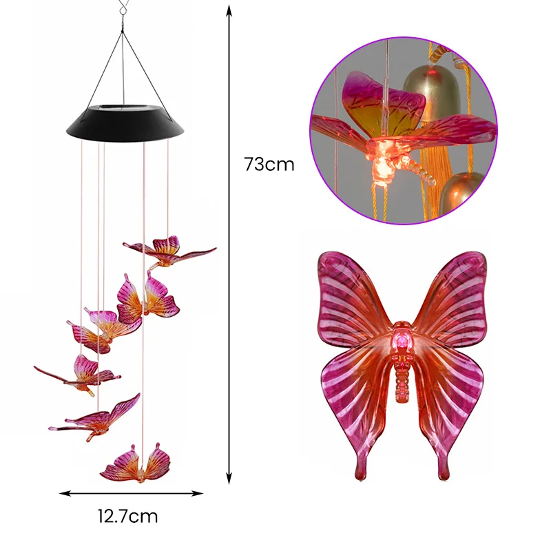 solar garden lanterns LED Solar Power Wind Chime for home decoration and gifts Waterproof  Christmas Windbell Light garden balcony outdoor Xmas Decor solar wall lights