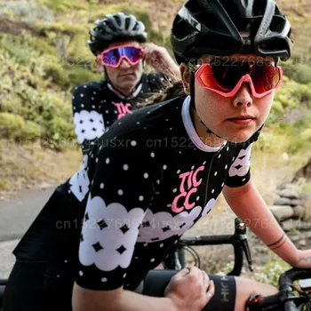 

2019 Newest Ticcc Team Short sleeve lightweight cycling jerseys women Summer Female Designed for training and racing Breathing