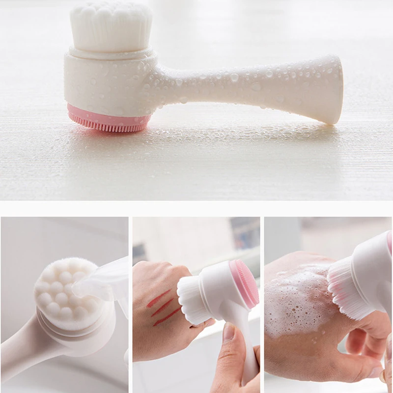 3D Double Sided Face Cleansing Brush Face Washing Skin Blackhead Remover Pore Cleaner Face Massage Brush VIP Dropshipping 2020 2