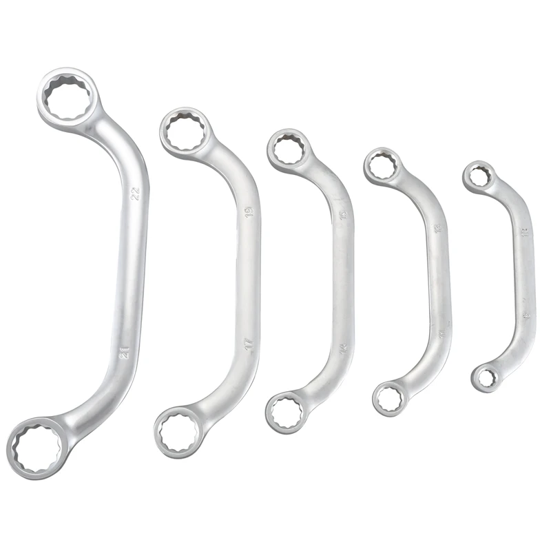 

5Pcs/Set 8-10/11-13/14-15/17-19/21-22mm C Type Plum Wrench Spanner Set Auto Repair Wrench Tool
