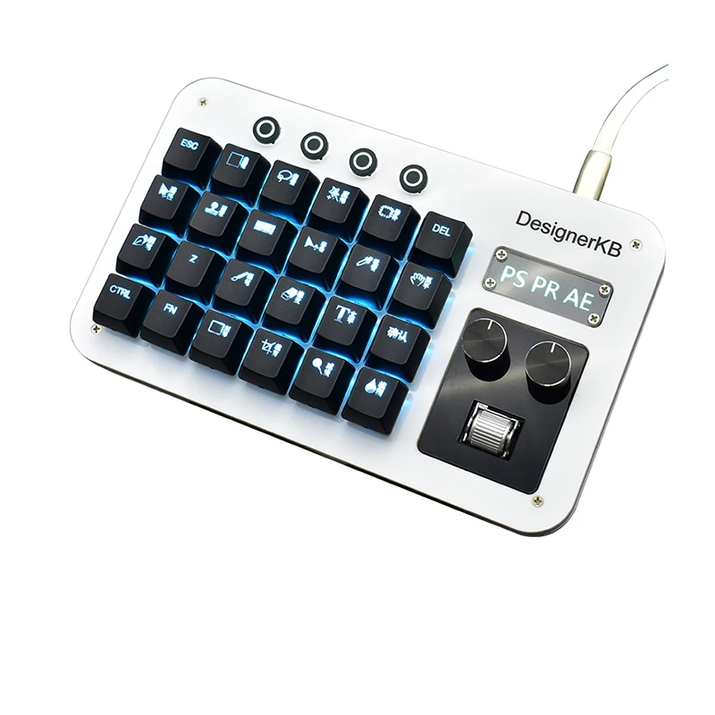 US $86.00 Macro Keyboard DIY Custom Programmable Blue Backlight Mechanical Keyboard Knob PS Designer Keyboard Laptop PC MAC WIN7 8 10