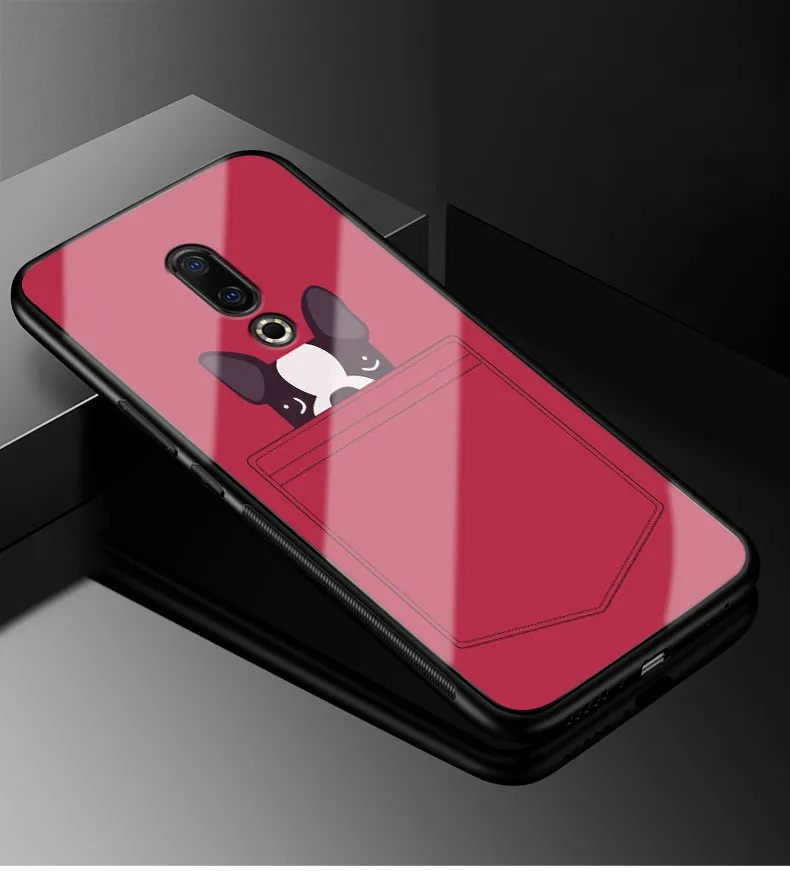 H 6,0 ''для Meizu 16th чехол Стекло модная жесткая накладка на заднюю панель для телефона Meizu 16th чехол крышка мягкая TPU рамки M882Q принципиально для Meizu 16 Ом - Цвет: 26