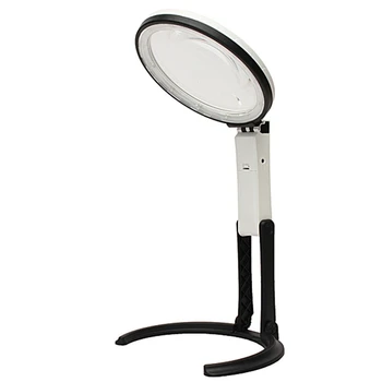 

Promotion! 10 LED Lighting Desk Folding Handheld Table Lamp with LED Lighting 2.5X 8X Bench Magnifier Magnifying Glass EU Plug