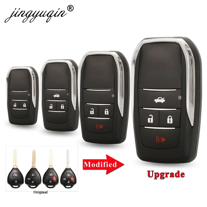 Обновленный чехол jingyuqin с 2/3/4 кнопками и откидным ключом для Toyota Reiz Camry Rav4 Yaris Corolla