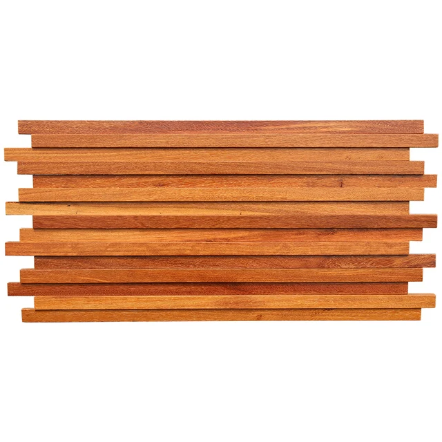 1 Doboz 3 Darab Európai Modern Stílusú Gumi Fa Függőleges Mozaik Csempe Fali Art Dekoráció Fal Panel A Tv Háttérhez - Image 2