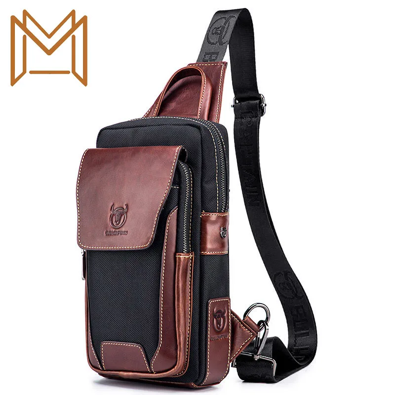 

Leather Genuine Leather Chest Package Man Head Layer Cowhide Leisure Time Single Shoulder Satchel