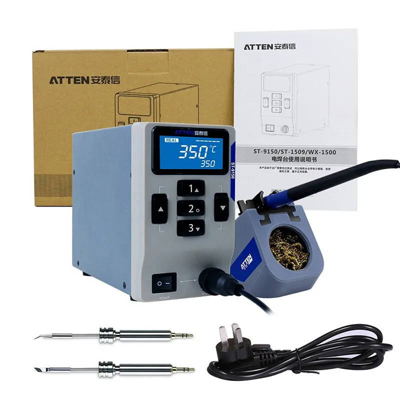 ATTEN high-power industrial-grade lead-free anti-static intelligent soldering station thermostat soldering iron ST-9150-Y950 rework station