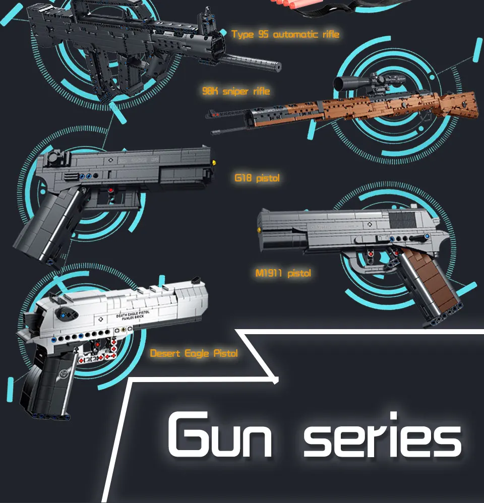 Bzda Pubg Awm 98 18k狙撃ライフルデザートイーグルピストル95自動ライフル銃のビルディングブロックのおもちゃ誕生日ギフト Blocks Aliexpress