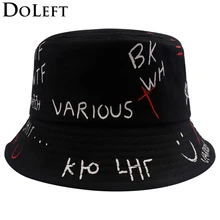 DOLEFT Новые корейские летние Харадзюку повседневные Панамы для мужчин и женщин унисекс пара с напечатанной надписью в стиле хип-хоп хлопковые Панамы для рыбалки