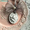 8x6.6cm Rose Oval Pendant Silicone Mold Aromatherapy Wax Tablet Mould For Car Decoration DIY Gypsum Plaster Molds ► Photo 1/5