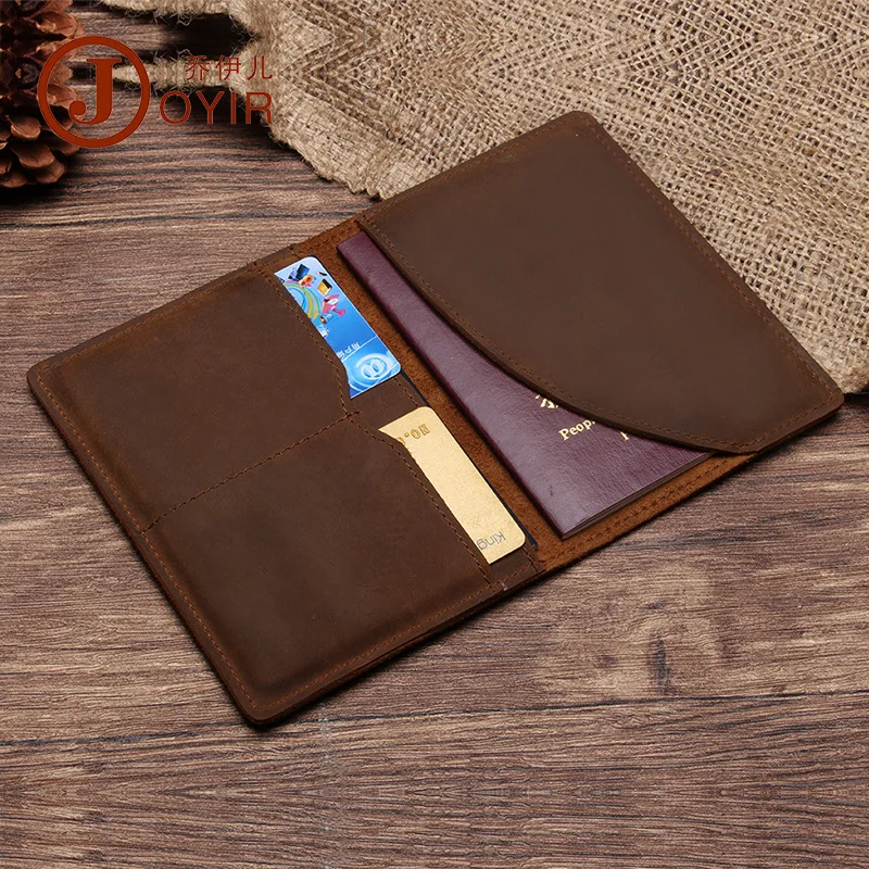 

Genuine Leather Document Package Full-grain Leather Horse Leather Passport Holder Passport Bag Retro Multi-functional Passport C