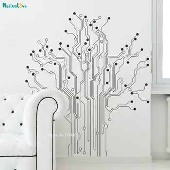 

Circuit Tree Wall Sticker New Design Delicate Pattern Home Office Decor Self-adhesive Murals New Design YT3207