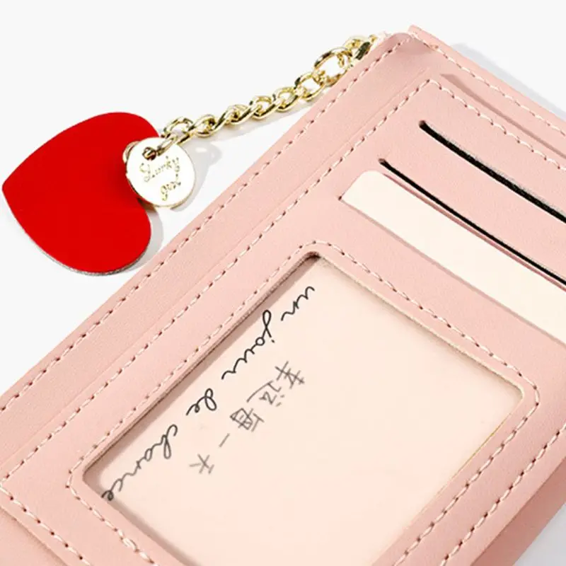 Тонкий кожаный кошелек для женщин девочек кредитный держатель для карт Брелок Сумочка на молнии сумка для монет U50C