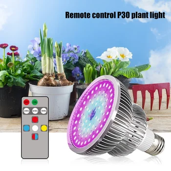 

New Remote Control P30 All-optical General Plant Lamp 50W High Power Red Light / sunlight Color Matching Timing Function