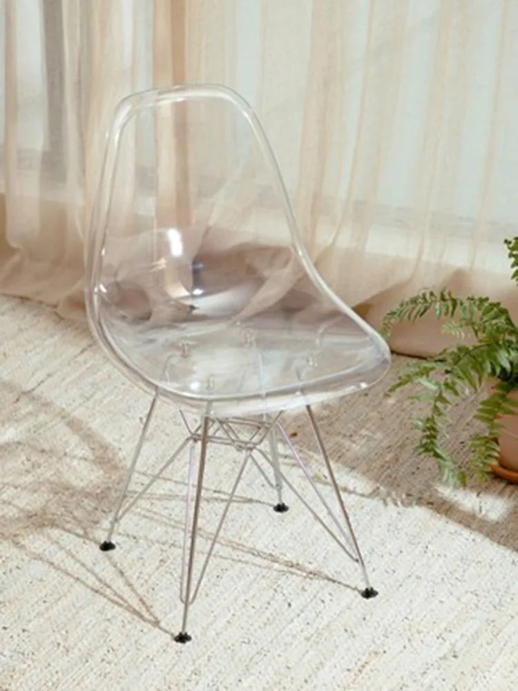 Chair, household transparent plastic dining chair, leisure chair, negotiation manicure makeup hotel photo c