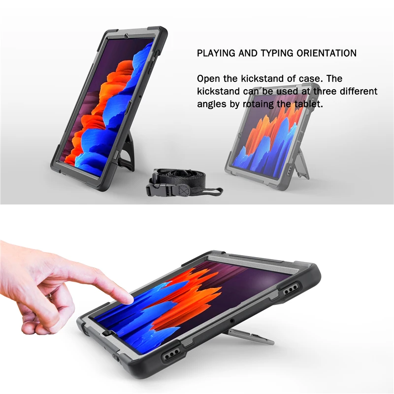 SM T970 чехол для Samsung Galaxy Tab S7 плюс 12 4 дюймов 2020 Прочный Гибридный Стенд T975 крышка