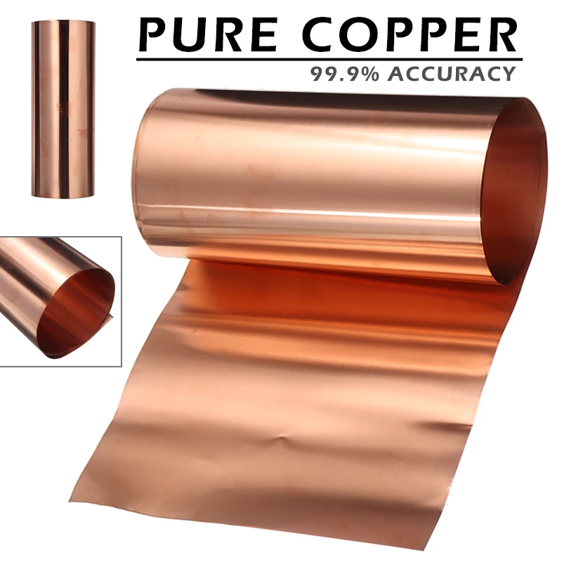 MHUI Copper Sheet Metal 99.9% Pure Cu Foil Plate Great for Builders Machine Shops Thickness 0.05in/1.2mm,200mmx200mm/7.9inchx7.9inch
