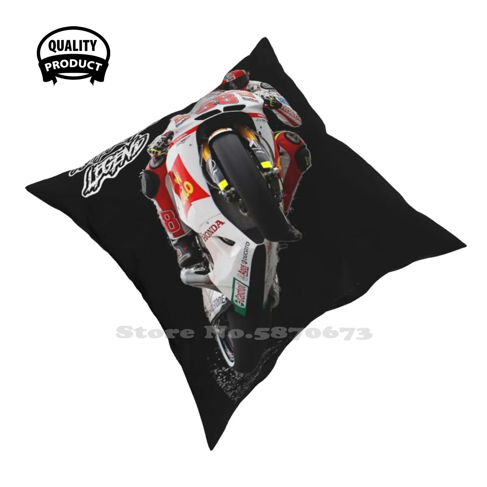Super Sic' Marco Simoncelli Wheelie Monster Federa Per Cuscino Marco Simoncelli Supersic Moto Legends Ron Haslam