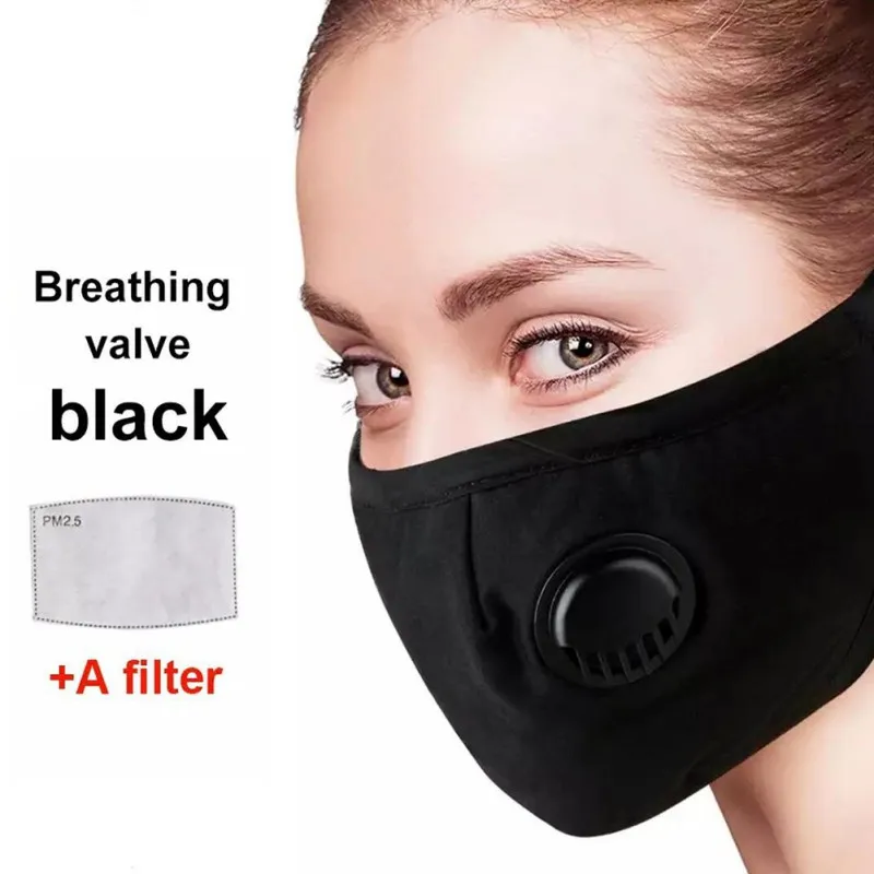 

Anti-Virus Face Mask Protective Mask With Breathing Valve Washable Cotton Mask and free one Filter