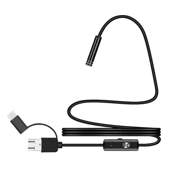 

LESHP 7mm Micro USB Type-c USB 3-in-1 Computer Endoscope Borescope Waterproof Micro USB Camera Inspection Tube 1/1.5/2/3.5/5M