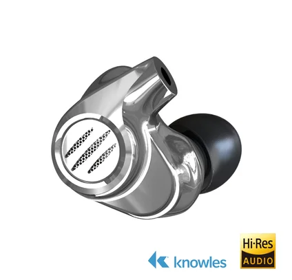 BGVP DMS Hi-Fi аурикулярная в ореховой области los monitores nuevo 6BA armadura equilibrada conductor de alta resolución MMCX - Цвет: Silver no mic