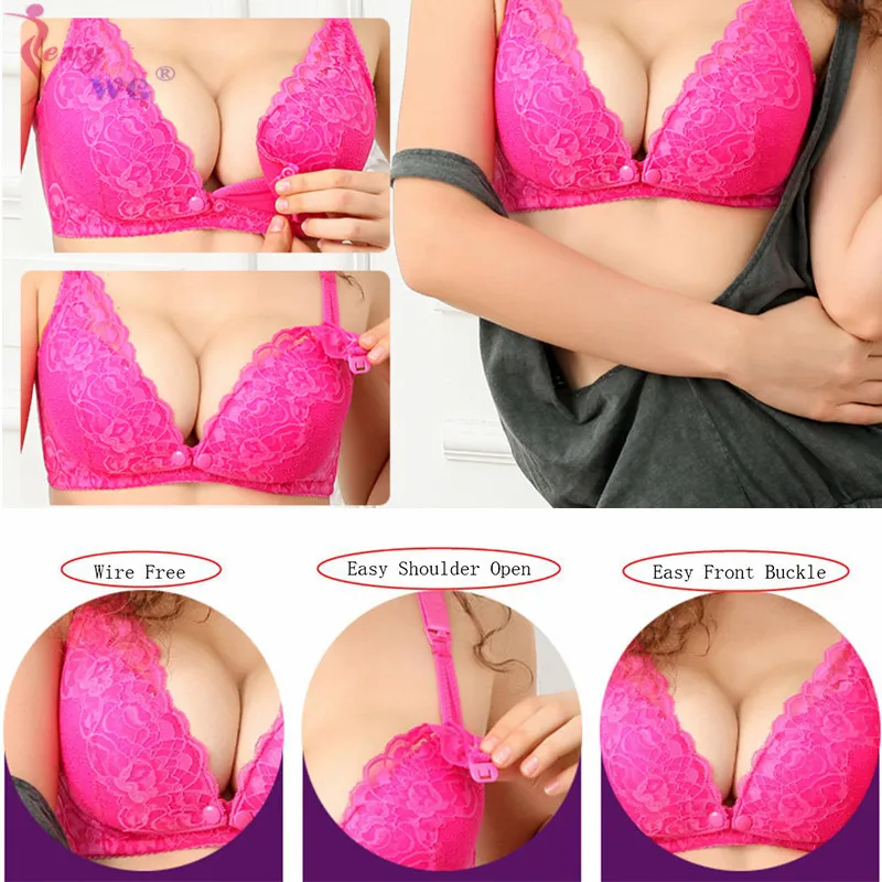 SEXYWG бюстгальтер без косточек для кормящих матерей, кружевной бюстгальтер для кормящих грудью, слегка мягкий поддерживающий бюстгальтер для кормящих матерей