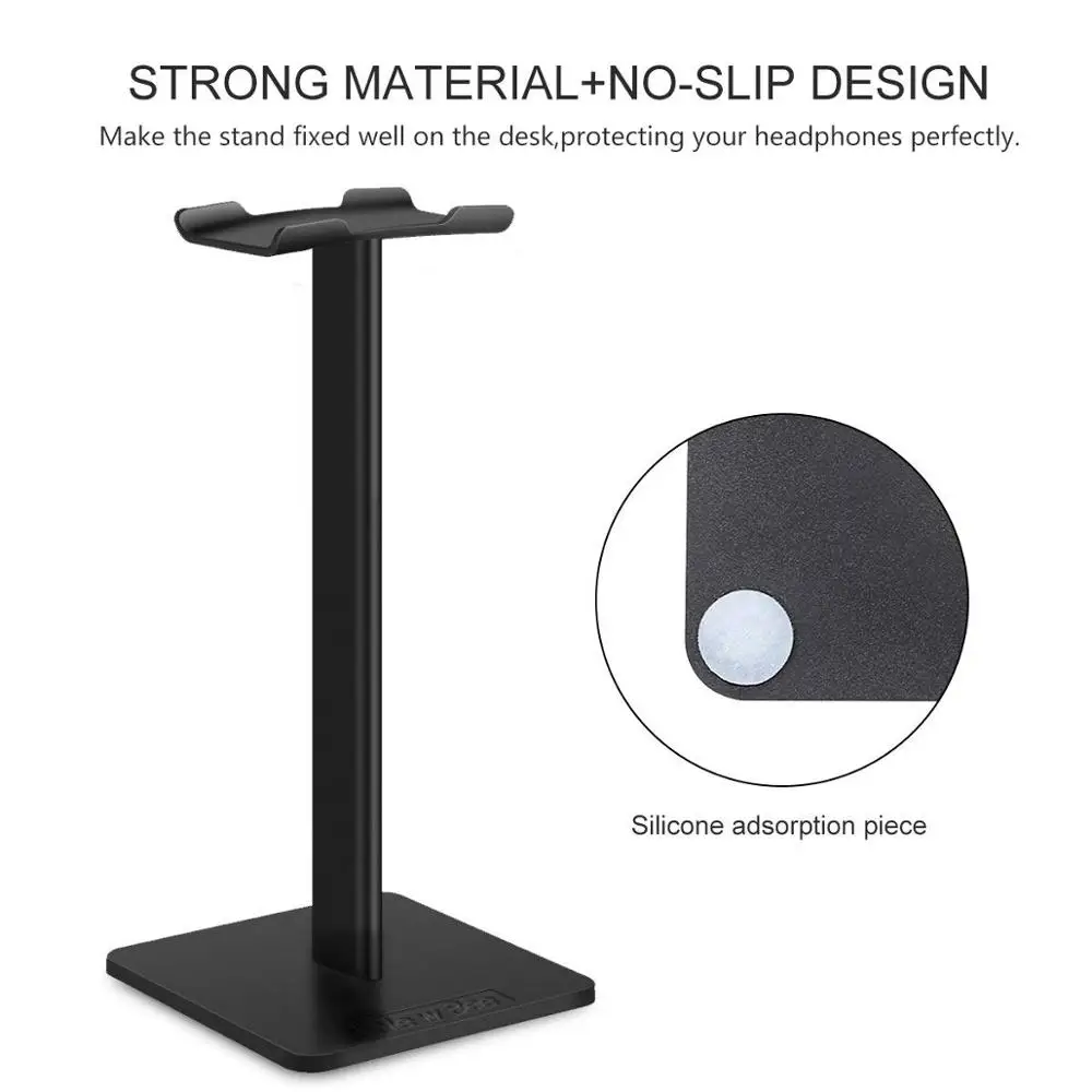Headphone Stand Headset Holder Aluminum Supporting Bar Flexible Headrest ABS Solid Base for Bose QC15 QC25 QC35 700 Headphones