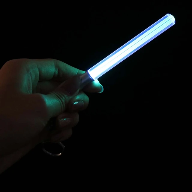Durable Glow Pen Flash Torch Magic Wand Stick Lightsaber LED Light Keychain New 2