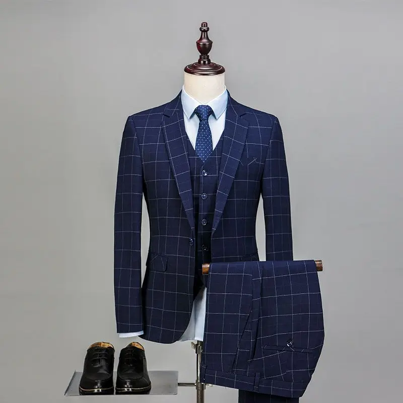 

2020 New 3 Pieces Men's Slim Fit Suits Wedding Banquet Comfortable Clothing Men's Blazer