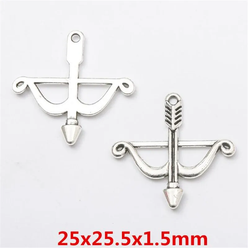 20 шт./пакет старинные металлические ретро серебряный лук и стрелы Подвески DIY