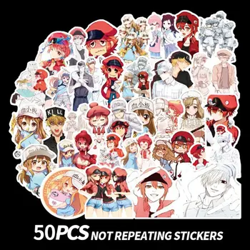 

50 Pcs/Pcak High Quality Creative Anime Cells At Work Sticker Toy Pletelet Figure Magic Stickers For Kids Rooms Decoration