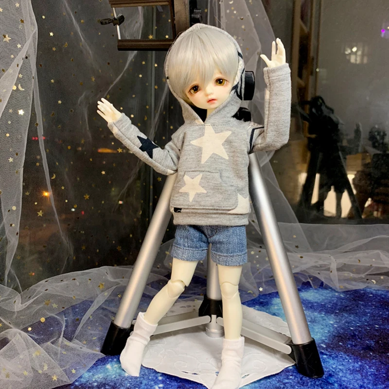 Кукольная одежда BJD одежда костюмы с принтом толстовки+ шорты для 1/6 1/4 1/3 BJD куклы аксессуары для кукольной одежды 2 шт
