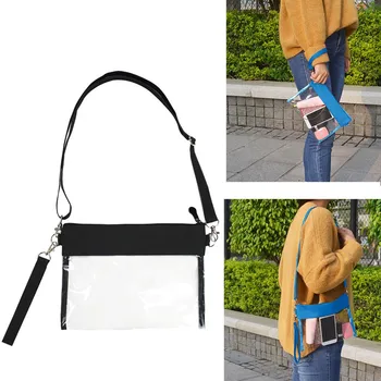 

Fashion New Ultra Light PVC Waterproof Transparent Cosmetic Bag Messenger Outdoor Makeup Messenger Bag Adjustable Shoulder Strap