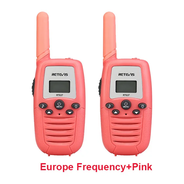 Pink EU Frequency 2 шт. Retevis RT637/RT37 Мини Портативная рация детская радио удобная 2 способ радио PMR446 PMR FRS фонарик подарок на день рождения Рождественский подарок - Color: Pink EU Frequency