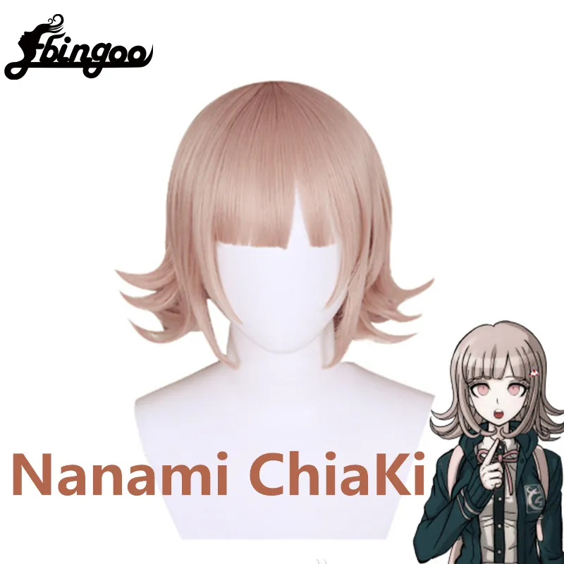 【Ebingoo】 Nanami ChiaKi Wig Purple Short Bob Synthetic Cosplay with Bangs Fringe for Women Halloween Costume Party | Шиньоны и