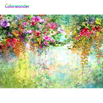 

Blooming Colourful Flowers Wedding Theme Baby Shower Photography Backdrop Photographic Backgrounds For Photo Studio Vinyl