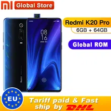 Смартфон Xiaomi Redmi K20 Pro с глобальной прошивкой, 6 ГБ, 64 ГБ, Восьмиядерный процессор Snapdragon 855, 4000 мА/ч, всплывающая Передняя 48мп задняя камера AMOLED 6,39"