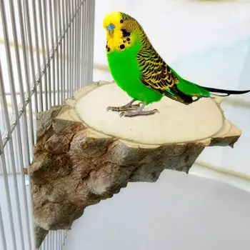 

AsyPets Pet Platform Right Angle Wood Perch Parrot Hamster Squirrel Bird Cage Playing Stand Jumping Board