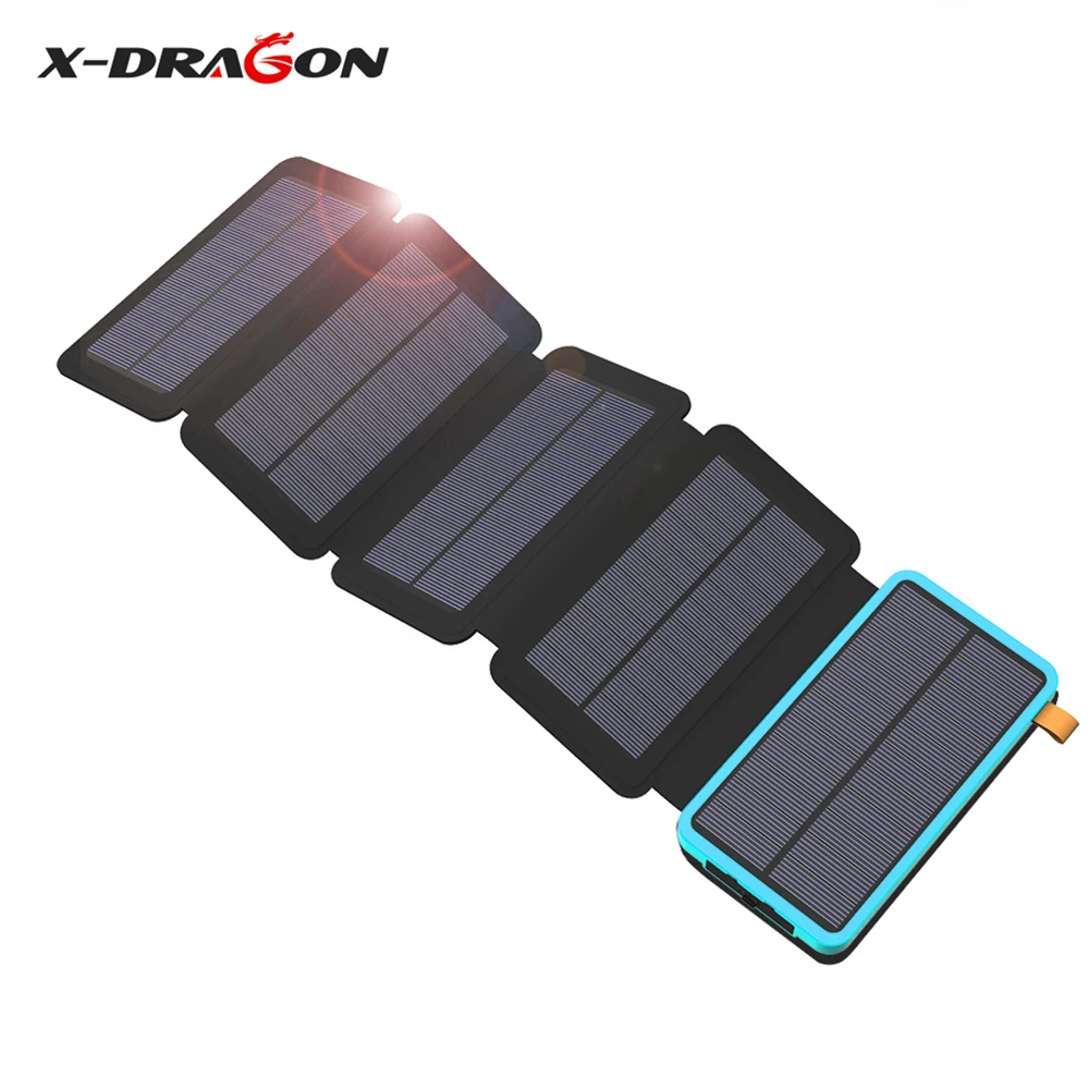  X-DRAGON 20000mAh Solar Phone Charger 20000mAh Solar Power Bank for iPhone 4s 5s SE 6 6s 7 7plus 8 