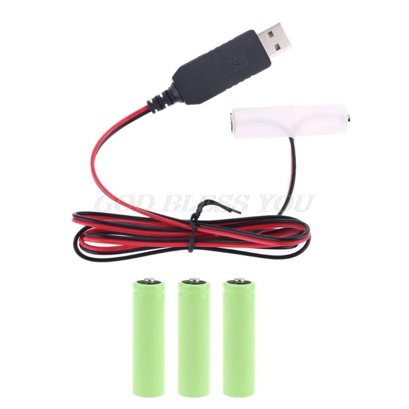 LR6 AA Eliminador de batería Cable de alimentación USB reemplazar 1-4 Uds AA de 1,5 V de envío de la gota de la batería