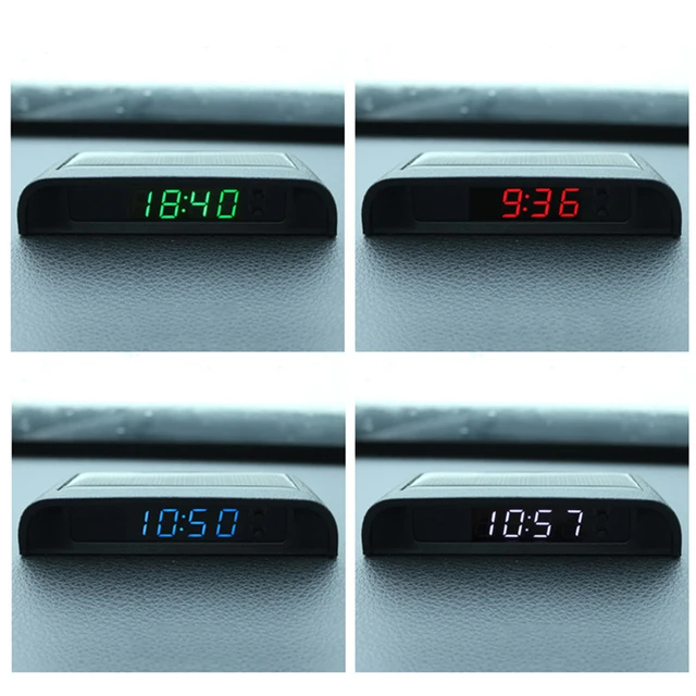 Auto Uhr Auto interne Stick-On Digitaluhr Solar betriebene 24-Stunden- Autouhr mit eingebauter Batterie Auto Dekoration Zubehör - AliExpress