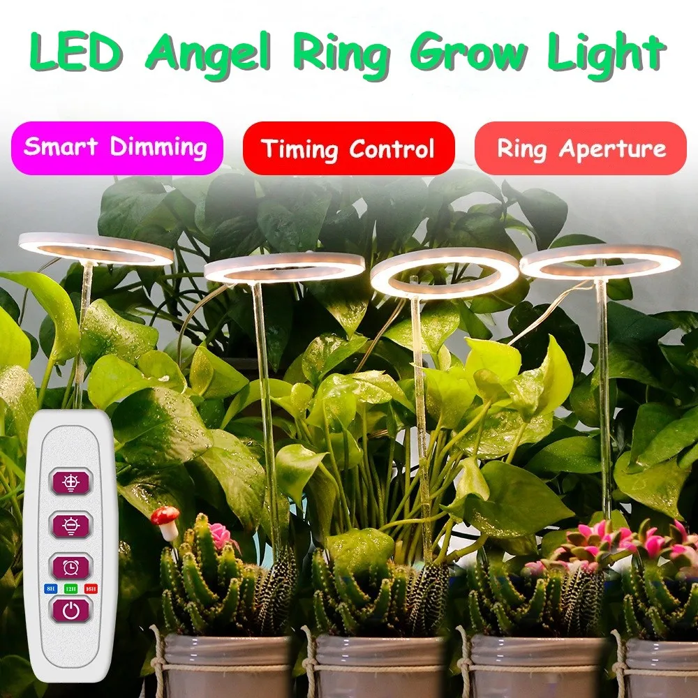 Led Angel Ring Plant Growth Light Full Spectrum Phyto Grow Lamp Usb