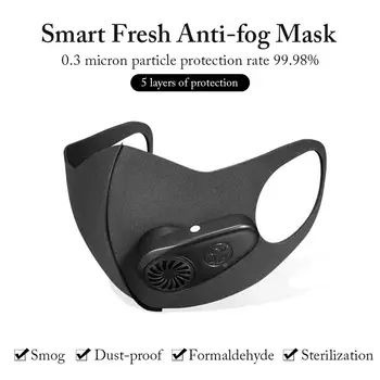 

Smart Electric Face Mask Air Purifying Anti Dust Pollution Cycling Mask Face Mask With Activated Carbon Filter