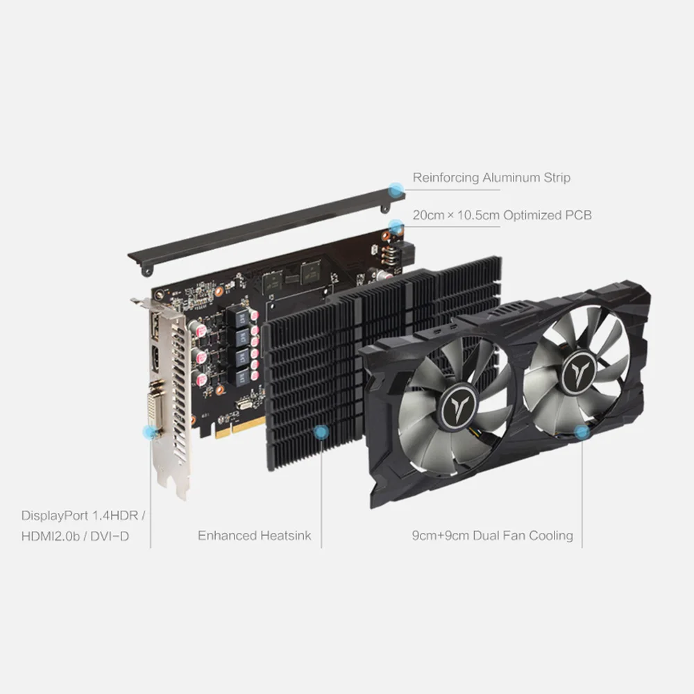 Yeston RX 560 D RX560D 4G D5 GAEA графическая карта, видеокарта с двойным вентилятором охлаждения 4 Гб памяти GDDR5 128bit DP+ HD+ DVI-D Радиатор GPU