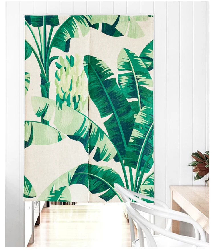 

Northern Europe style cloth Japanese banana leaf door window curtain home decoration bedroom living study room kitchen cafe bar