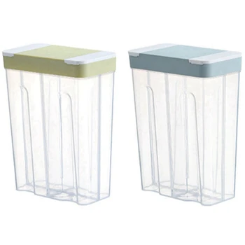 

2 Pcs Airtight Food Storage Kitchen Food Storage Containers for Sugar Flour Supplies Sealed Tank, Green & Blue