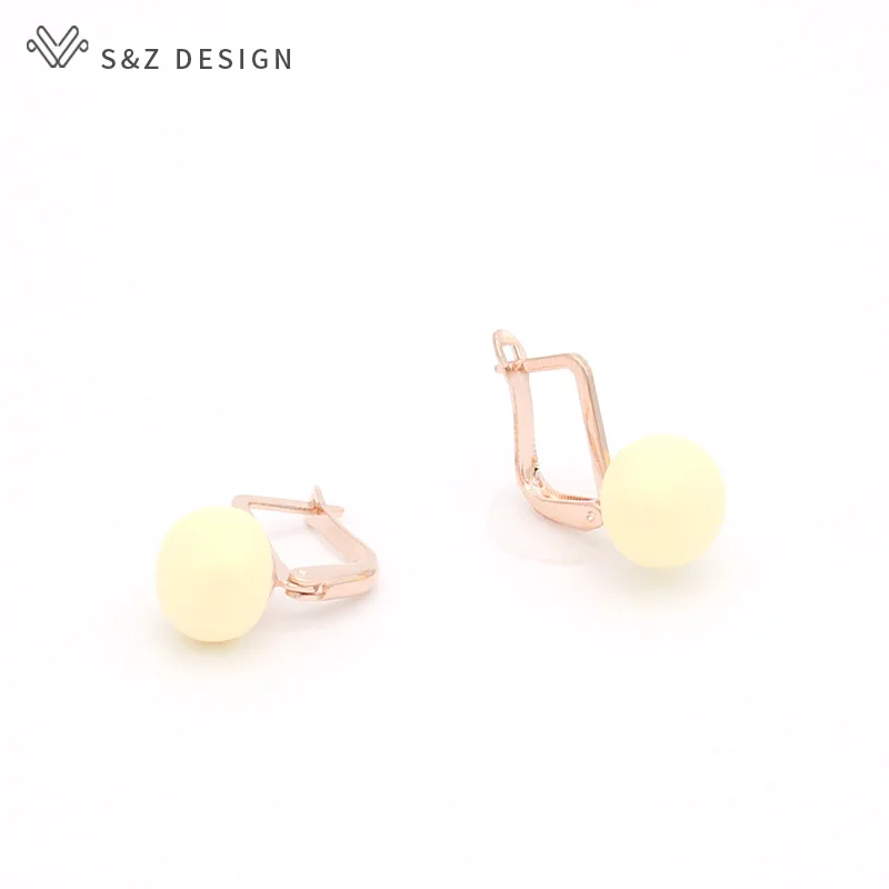 S&Z DESIGN Korean Fashion Colour Round Cute Drop Earrings New Trendy Love Small Earrings For Women Girls Daily Accessories