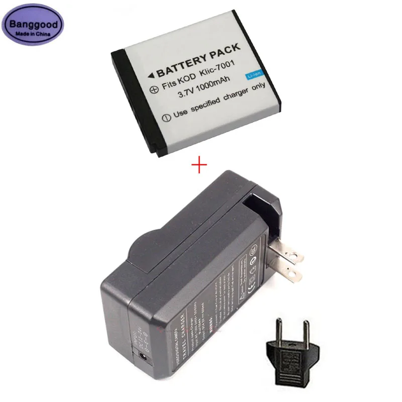 3 7 V 1000 мА/ч KLIC-7001 KLIC7001 K7001 Камера Батарея + AC Зарядное устройство для Kodak V550 V570 V610 V705