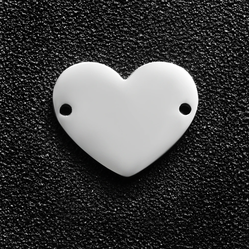 25Pcs/lot Heart Charms Stainless Steel Mirror Polished DIY Heart 17*20mm Charm Connectors For Necklace Bracelet