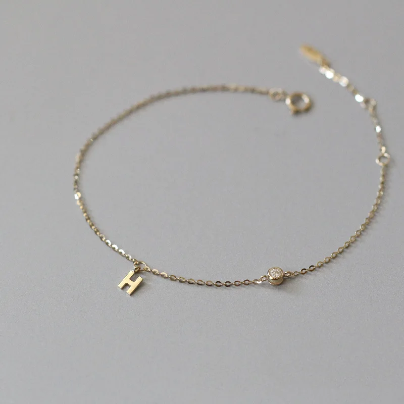 Gold Plated Sideways 3 Initial Bracelet | Eve's Addiction